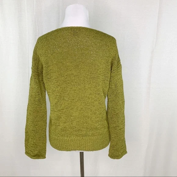 J. Crew flared sleeve swing green v-neck sweater - Picture 6 of 14